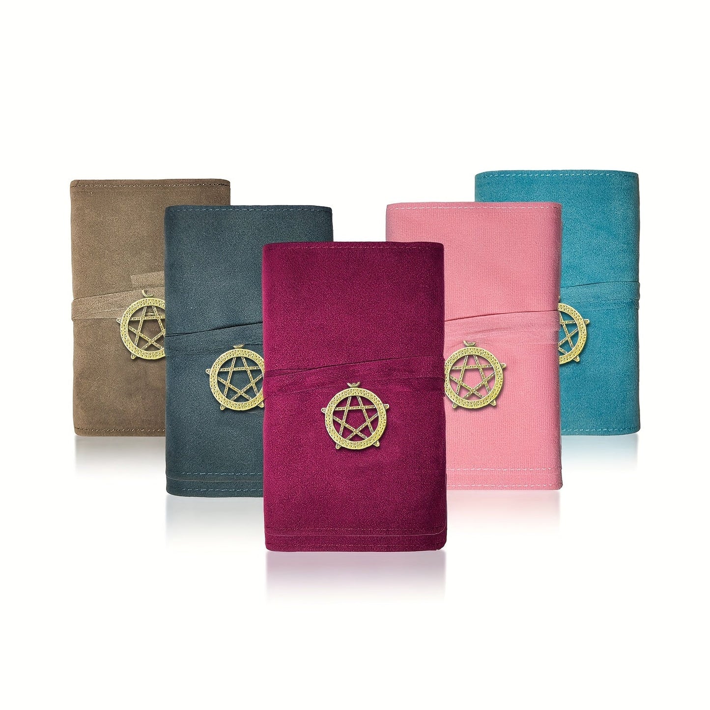 Tarot Card Bag Velvet Pouch with Retro Pendant – 5pcs Lightweight Tarot Storage Holder Set, Mystical Drawstring Bags for Tarot Cards, Crystals & Oracle Decks