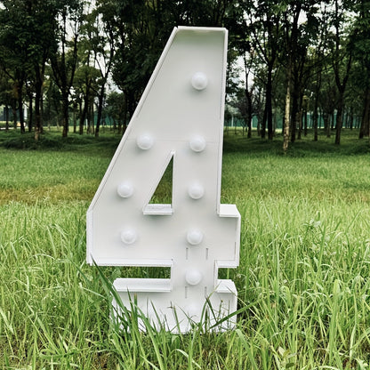 Giant LED Number Light 28.7 Inch Warm White – Illuminated Number Balloon Frame for Birthday Anniversary Graduation Party, PS Foam Board Digit Stand Photo Backdrop Decoration