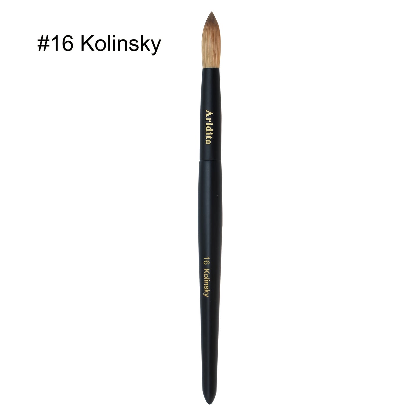 Kolinsky Nail Brush Round Head for Acrylic Extensions – Professional Black Wooden Handle Nail Art Brush with Genuine Kolinsky Hair Bristles, Sizes #8 #10 #12 #14 #16 #18 for Salon & Home Manicure Women