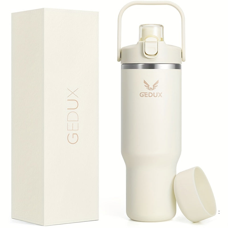 Insulated Water Bottle 32oz 40oz Stainless Steel Leak-Proof Sports Water Bottle with Handle Matte Finish Vacuum Thermos for Gym Hiking Camping Office Travel