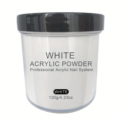 Acrylic Nail Powder 4oz Professional Polymer Powder Clear Pink White Nude Colors for Nail Extensions 3D Nail Art Sculpting & Overlay - No Lamp Required DIY Home Salon Formula