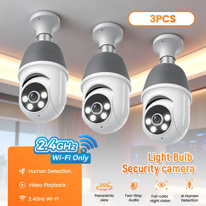AI Auto Tracking Security Camera 360° Panoramic 1920P | Infrared Night Vision Two-Way Audio 2.4GHz USB Charging | Wireless Indoor Surveillance Camera Human Motion Detection