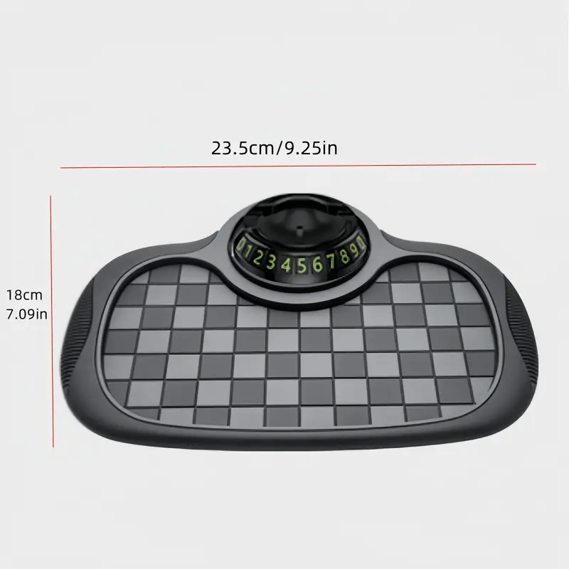 Car Dashboard Pad with Rotating Mobile Phone Holder And License Plate - Non-Slip PVC, High Quality, Ergonomic Oval Design to Enhance Grip And Safe Driving