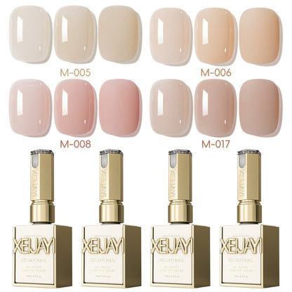 Nude Pink Gel Nail Polish Set 4 Colors High Saturation Opaque Full Coverage - Long Lasting LED UV Cured Salon Quality Frame Bottle Nail Gel Kit for Home & Salon DIY Manicure Women Nail-Safe Formula