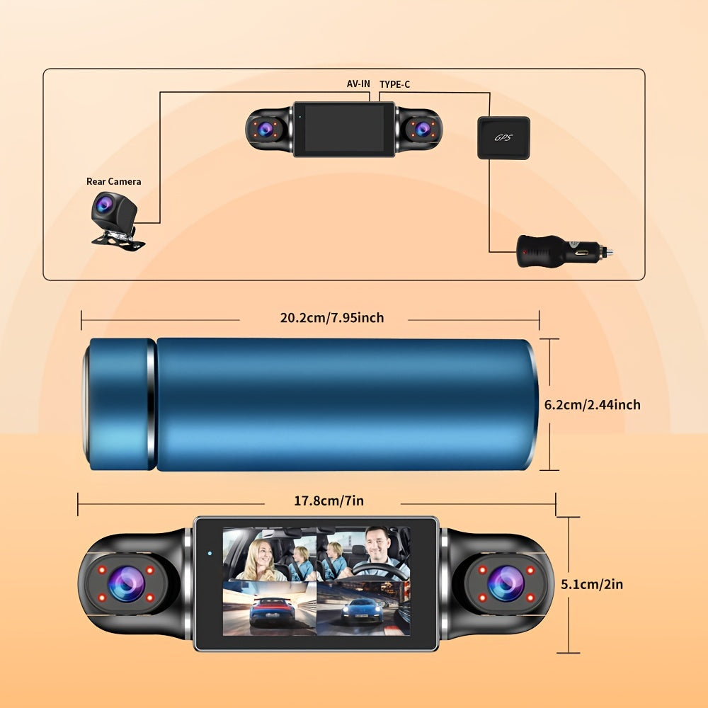 Dash Cam Car Black Box Dashcams for Cars Free 64GB SD Card with WIFI GPS Night Vision G-Sensor Loop Recording Ultra Wide Angle Front, Back, Left, Right 3.0 Inch IPS Screen No Card/ with 32GB Card/ with 64GB Card Dash Camera