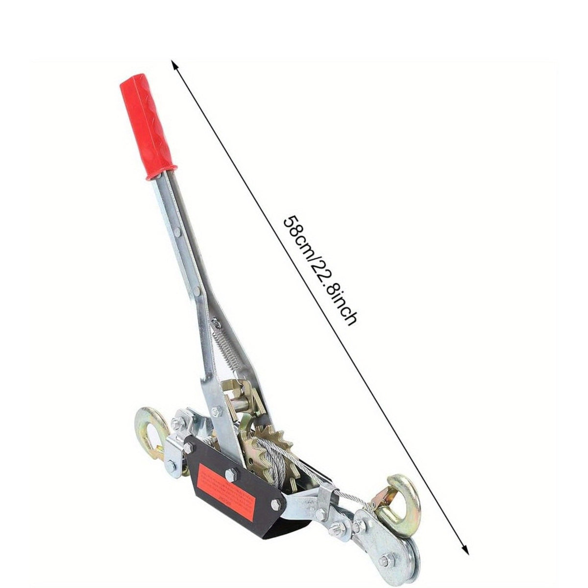 2 Ton Heavy Duty Double Gear Power Puller, Steel Ratchet Winch Puller Puller Power Cable Puller Power Cable Puller Tightening Tool Mini Tightener Double Hook Lifting Tool
