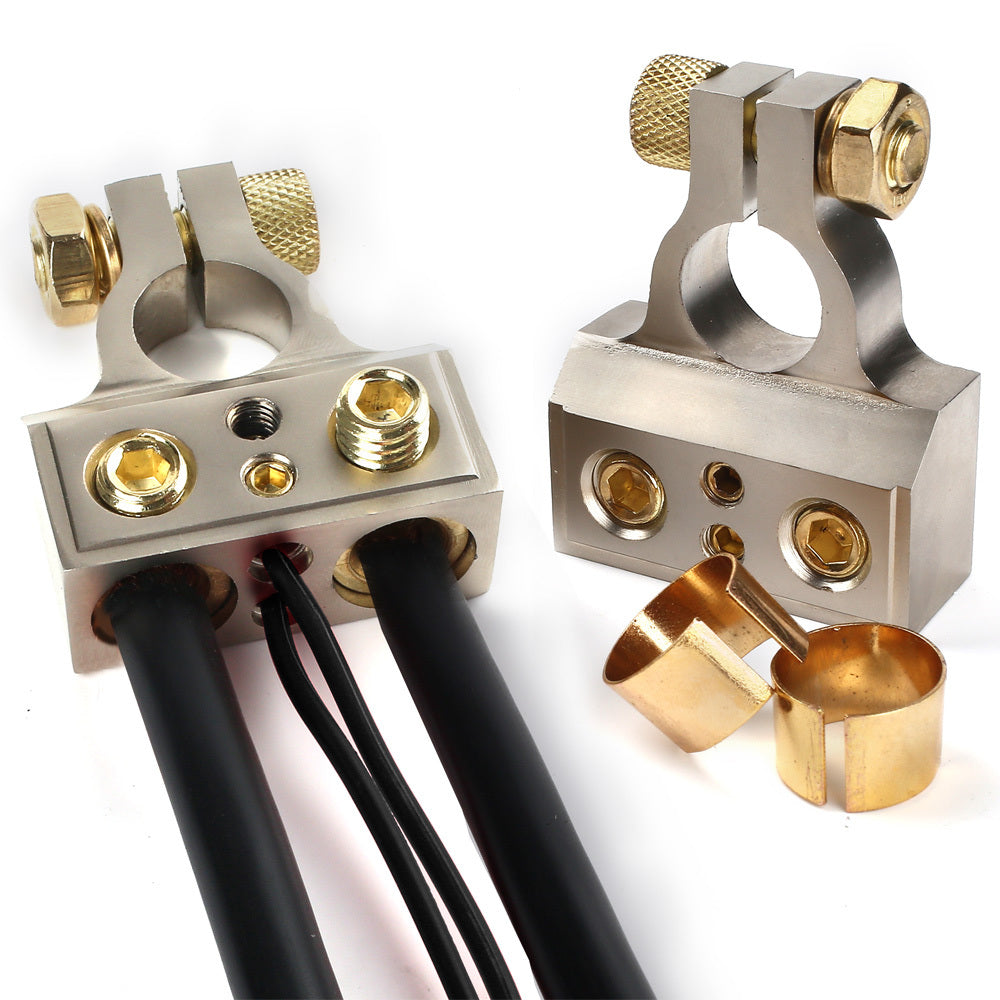 1 Pair Dual 1/0 4 8 10 Gauge Positive & Negative Battery Terminal Connectors with Spacer Shims for Auto Car Marine Boat
