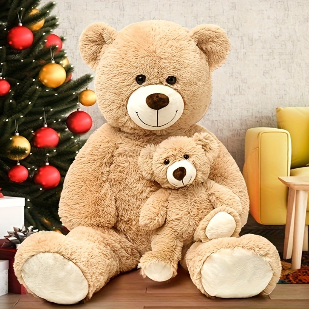 Mommy and Baby Teddy Bear Set – Giant Light Brown Plush Stuffed Animal Duo Heartwarming Gift for Kids Girlfriend Mom, Mother's Day Valentine's Day Christmas Baby Shower Birthday