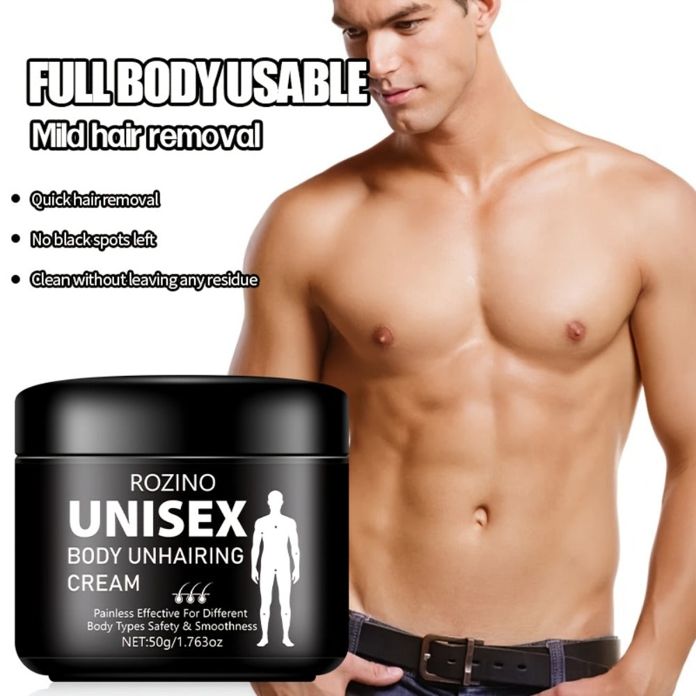 Hair Removal Cream 5-Minute Fast Depilatory for Legs Arms Armpits Abdomen 50g - Gentle Painless No Residue Moisturizing Body Hair Remover for Women Men All Skin Types Razor-Free