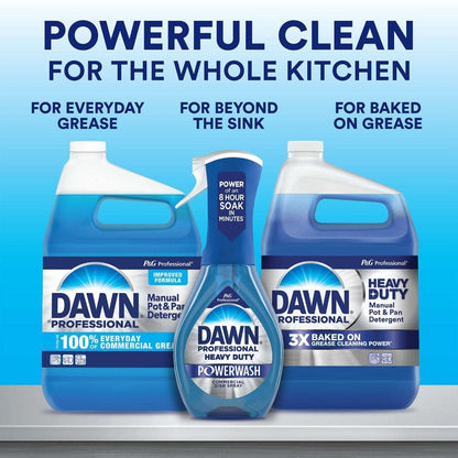 Dawn Professional Dish Soap 1 Gallon 134 fl oz - Heavy Duty Commercial Strength Liquid Dish Detergent, Grease Cutting Formula for Pots, Pans, Dishes & Kitchen Surfaces, Restaurant & Home Use