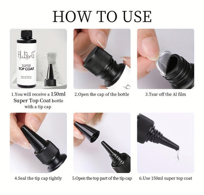 Gel Nail Top Coat 15ml Super Glossy & Matte Soak-Off LED Gel Polish Base Coat — Long-Lasting Salon Manicure Functional Gel Varnish for Home & Nail Salon Use