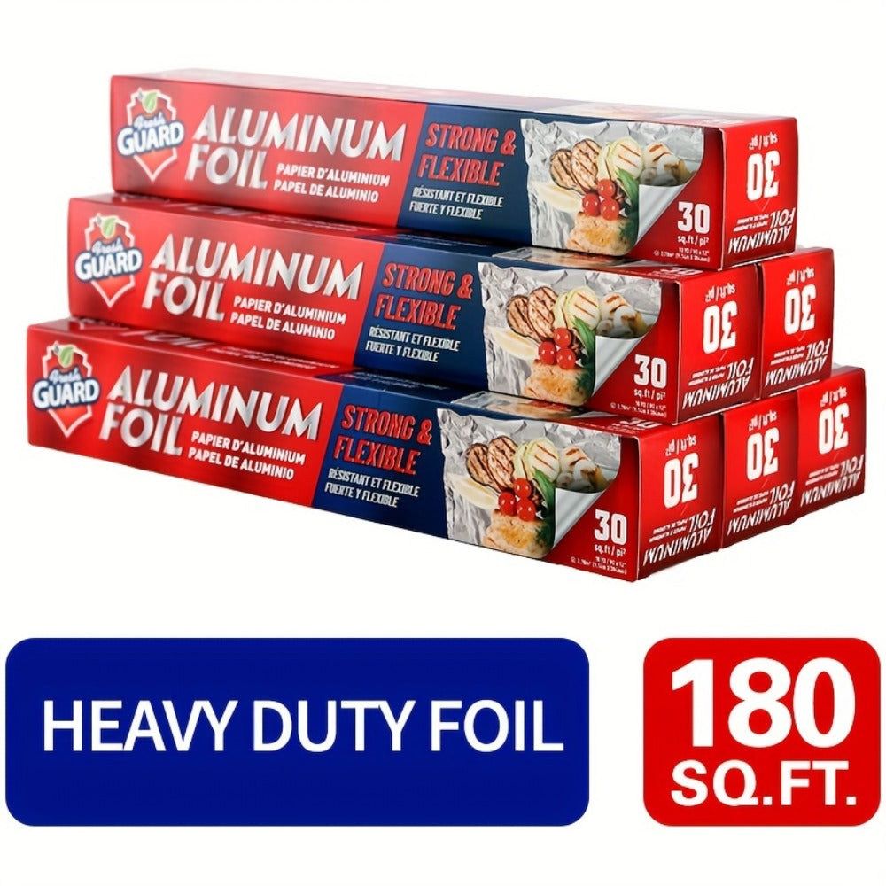Heavy Duty Aluminum Foil Roll 12 Inch Wide Restaurant Grade – Food Safe Disposable Wrapping for Burritos, Hot Dogs & Sandwiches | Pack of 2 (300 Sq Ft) or Pack of 3 (225 Sq Ft) for Food Service & Catering