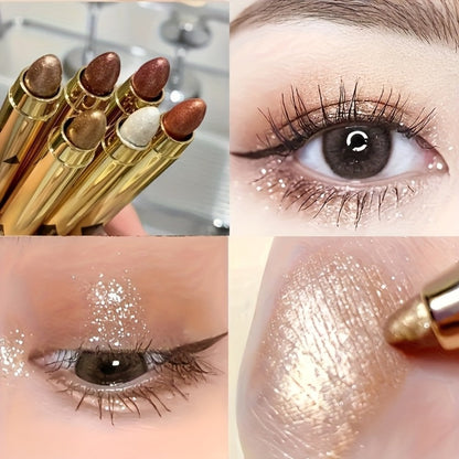 Squalane Shimmer Eyeshadow Stick Set 6 Pcs Double Head Highlighter Pen — One-Touch Luminous Eye Makeup, Plant-Based Formula, Long-Lasting Gift Set for Women & Beginners