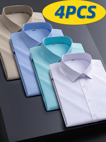 Men's Solid Color Shirt - Collared Long Sleeve 787813
