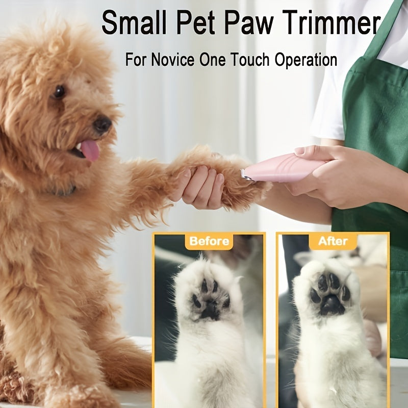 Paw Trimmer for Dogs & Cats – Cordless Electric Pet Grooming Clipper, Low Noise Hair Trimmer for Paws, Eyes, Ears, Face & Rump, Rechargeable Small Pet Clipper, Perfect Gift for Pet Lovers