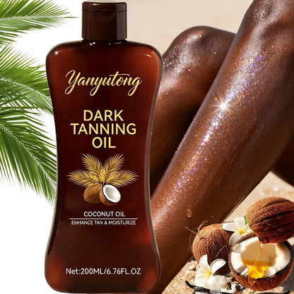 Sun Tanning Oil 200ml - Deep Golden Tan Accelerator Body Oil for Beach & Outdoor, Moisturizing & Nourishing Summer Skin Care for All Skin Types, Men & Women