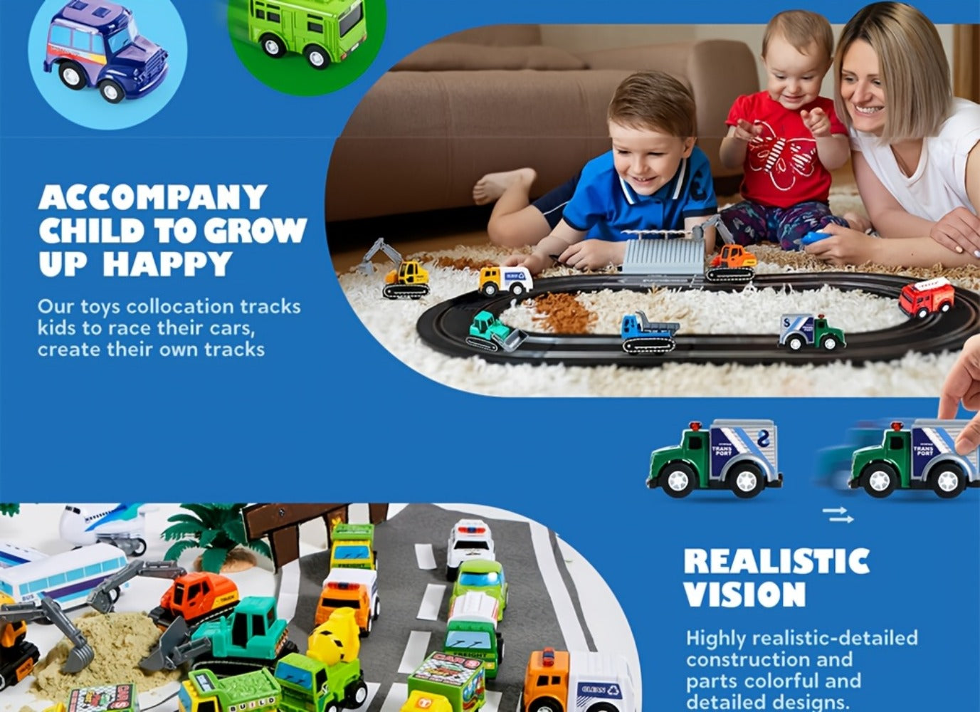 25PCS Pull Back Cars & Trucks Toy Vehicle Set for Kids – Fire Truck, Police Car, School Bus & More, Party Favors, Easter Basket Stuffers, Birthday Christmas Gift for Boys & Girls