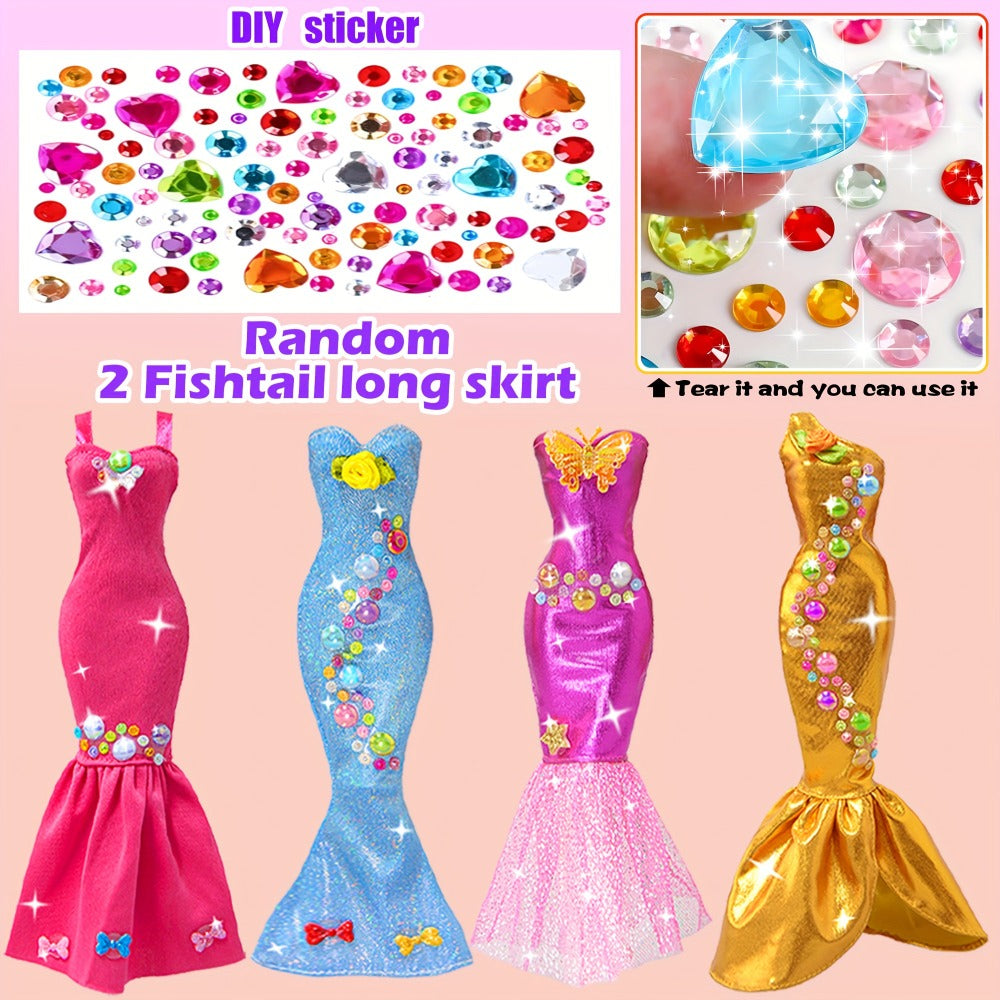 Fashion Doll Closet Wardrobe 139pcs Clothes Accessories Playset for 11.5 Inch Dolls – Princess Mermaid Dresses Shoes Hangers Handbags DIY Stickers Creative Gift for Girls Ages 3+ Birthday Christmas