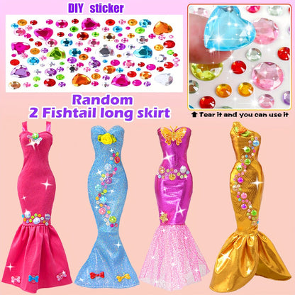 Fashion Doll Closet Wardrobe 139pcs Clothes Accessories Playset for 11.5 Inch Dolls – Princess Mermaid Dresses Shoes Hangers Handbags DIY Stickers Creative Gift for Girls Ages 3+ Birthday Christmas