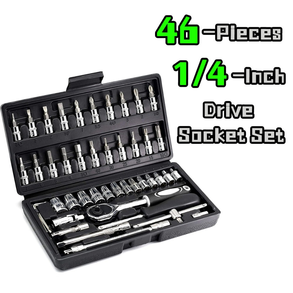 Professional Automotive Tool Set 55 / 63 / 96-Piece – Ratchet Socket Wrench Kit for Car & Bicycle Maintenance | High-End Mechanic Hand Tools with Storage Case