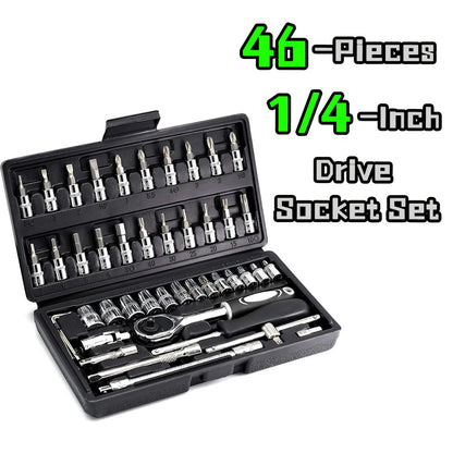 Professional Automotive Tool Set 55 / 63 / 96-Piece – Ratchet Socket Wrench Kit for Car & Bicycle Maintenance | High-End Mechanic Hand Tools with Storage Case