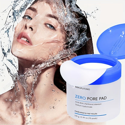 AHA BHA Toner Pads Zero Pore 70pcs - Deep Cleansing, Oil Control & Hydration with Hyaluronic Acid, Salicylic Acid & Rosemary Leaf Oil | Gentle Exfoliating Pads