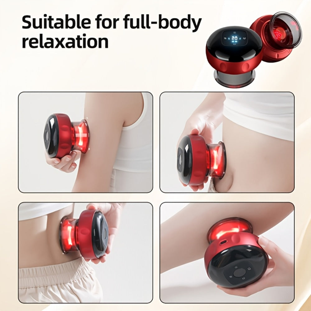 Electric Cupping Massager – Portable USB Rechargeable Gua Sha Scraping & Acupressure Device for Full Body Relief | Traditional Chinese Therapy Tool for Back, Neck & Muscle Relaxation at Home