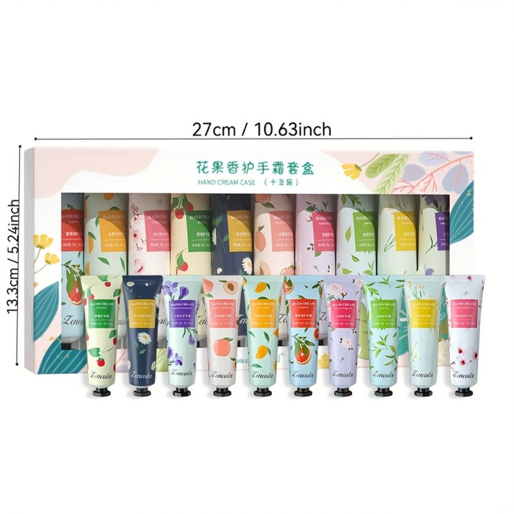 Hand Cream Gift Set 10pcs – Scented Shea Butter Mini Travel Size Moisturizer, Non-Greasy Fast-Absorbing Formula for Dry & Cracked Hands, Perfect Holiday & Mother's Day Gift