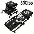 Auto Repair Bench with Roller Moving Tool Tray(Sold Separately), Wheel X Mechanical Climber 3-In-1/2-In-1 Z-Shaped Seat with 500 Pound Capacity, Foldable And Adjustable Rolling Garage Folding, Lying Down, Sitting And Leaning with 6 Wheel Rollers