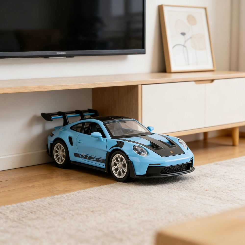 Porsche 911 Die-Cast Collectible Model for Adults – High-Detail Zinc Alloy Display Car for Home Decor Exhibitions – Birthday Christmas Gift for Car Lovers Blue White Grey Green