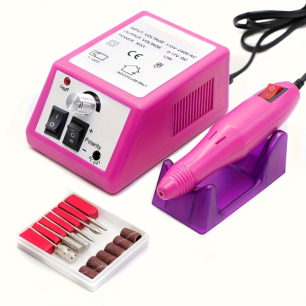 Professional Nail Drill Kit 20000RPM with 6 Drill Bits & 50 Sanding Bands — Electric Manicure Pedicure Machine Low Noise Dual-Hand for Acrylic Gel Natural Nails, Home & Salon Nail File Set, 8-in-1 Option