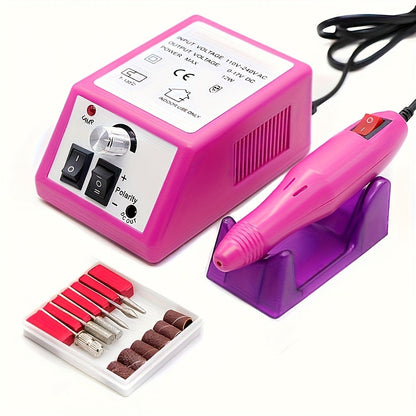 Professional Nail Drill Kit 20000RPM with 6 Drill Bits & 50 Sanding Bands — Electric Manicure Pedicure Machine Low Noise Dual-Hand for Acrylic Gel Natural Nails, Home & Salon Nail File Set, 8-in-1 Option