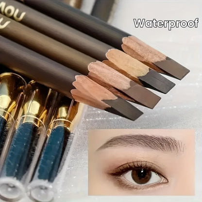 Smudge Proof Waterproof Eyebrow Pencil 4-Pack Double-Ended with Built-In Spoolie Brush – Long Lasting Sulfate Free Natural Brow Look for All Skin Types