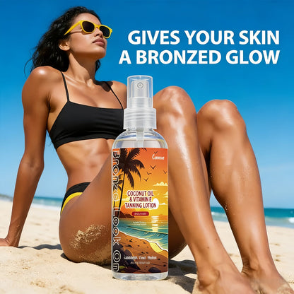 Self Tanning Spray with Coconut Oil 100ml Sunless Tanner for Natural Bronze Glow - Sun-Kissed Complexion Indoor Self Tan Hydrating Nourishing Portable Spray for Women and Men