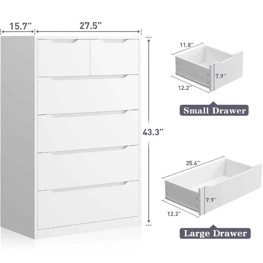 6-Drawer Dresser, Clothing Storage Organizer for Organized Everyday Storage detail image - detail view 5