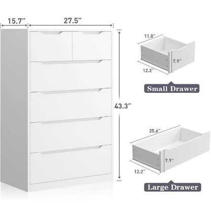 6-Drawer Dresser, Clothing Storage Organizer for Organized Everyday Storage detail image - detail view 5