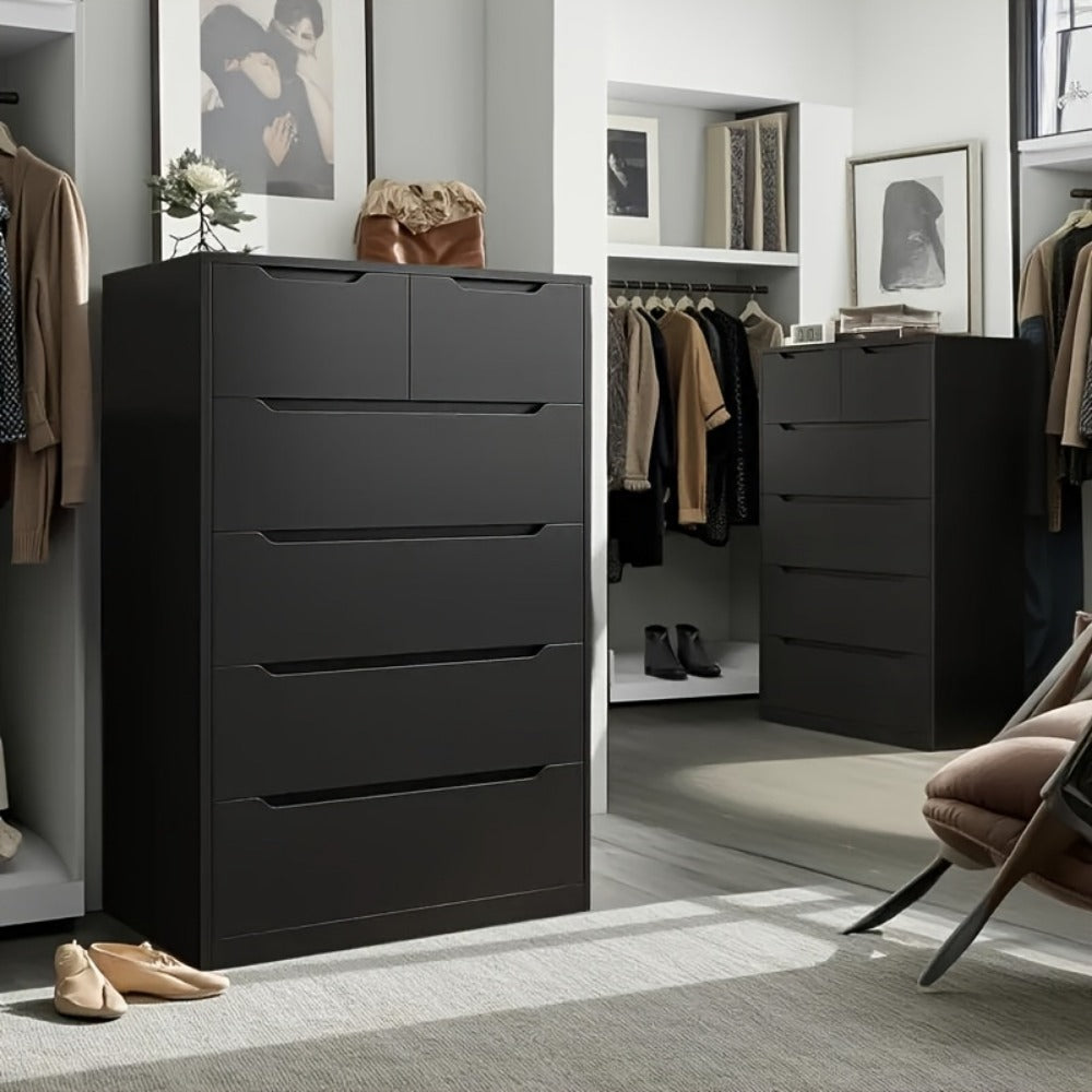 Dresser, 6-Drawer Chest - Modern Minimalist Bedroom Storage Cabinet shown in the main product view