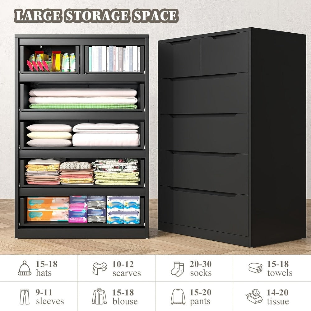 6-Drawer Dresser with Deep Drawers for Organized Everyday Storage detail image - detail view 6