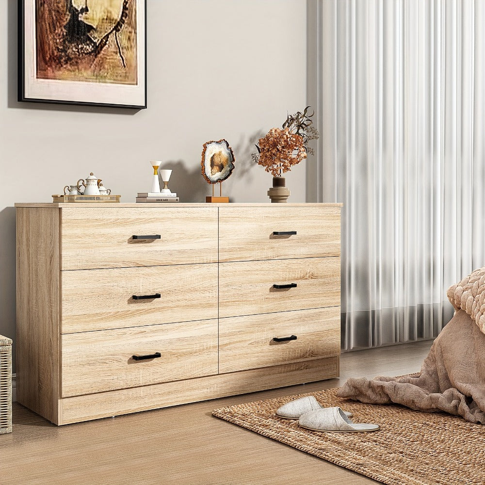 6-Drawer Dresser with Solid Wood Construction, Bedroom Drawer Chest detail image - detail view 5