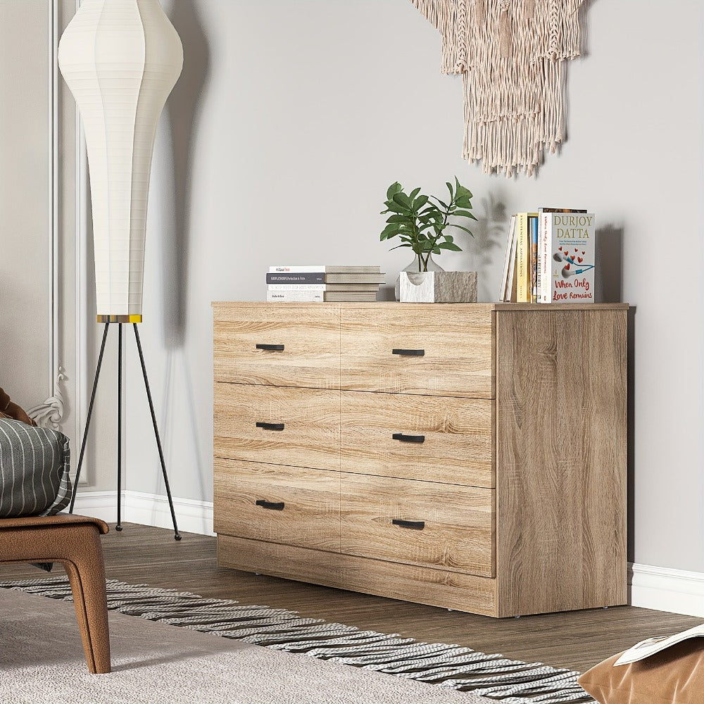 6-Drawer Dresser with Solid Wood Construction, Bedroom Drawer Chest detail image - detail view 7