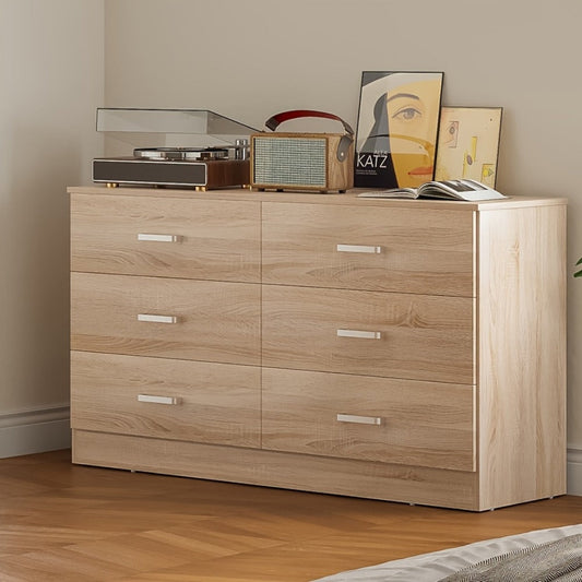 Dresser, 6 Drawer for Bedroom, Wood Chest of Drawers with Spacious Storage, Modern Closet shown in the main product view