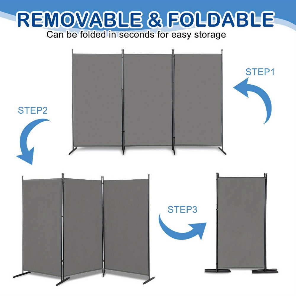 6-Foot Foldable Room Divider with Added Privacy and Waterproof Protection for Living Room detail image - detail view 10