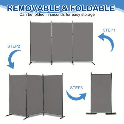 6-Foot Foldable Room Divider with Added Privacy and Waterproof Protection for Living Room detail image - detail view 10