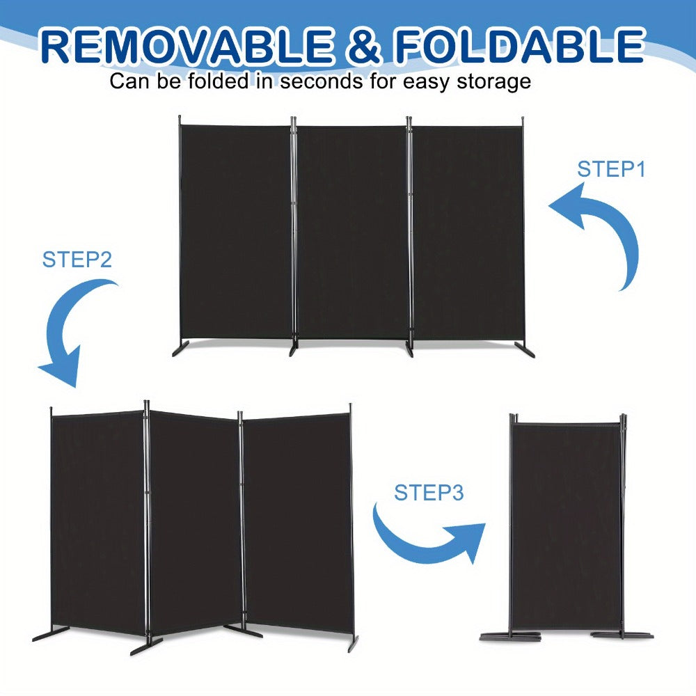 6-Foot Foldable Room Divider with Added Privacy and Waterproof Protection for Living Room detail image - detail view 13