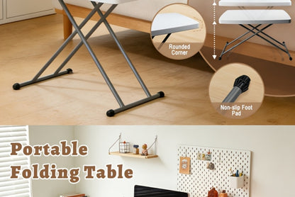 6-Foot Heavy-Duty Folding Table with Adjustable Height and Carry Handle for Dining Room detail image - detail view 17