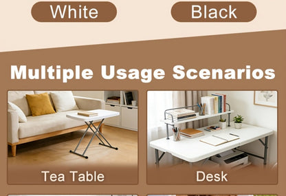 6-Foot Heavy-Duty Folding Table with Adjustable Height and Carry Handle for Dining Room detail image - detail view 21