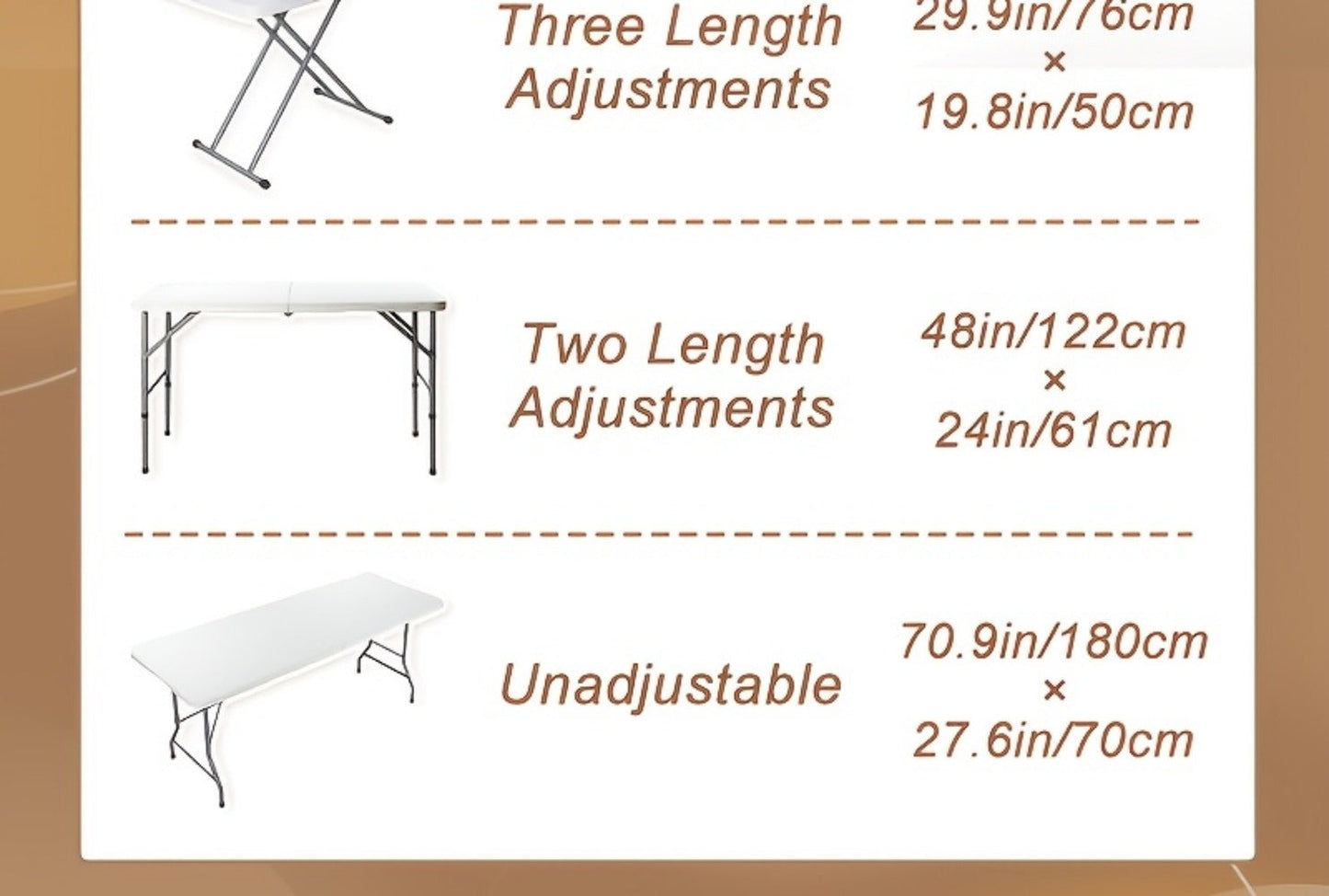 6-Foot Heavy-Duty Folding Table with Adjustable Height and Carry Handle for Dining Room detail image - detail view 24
