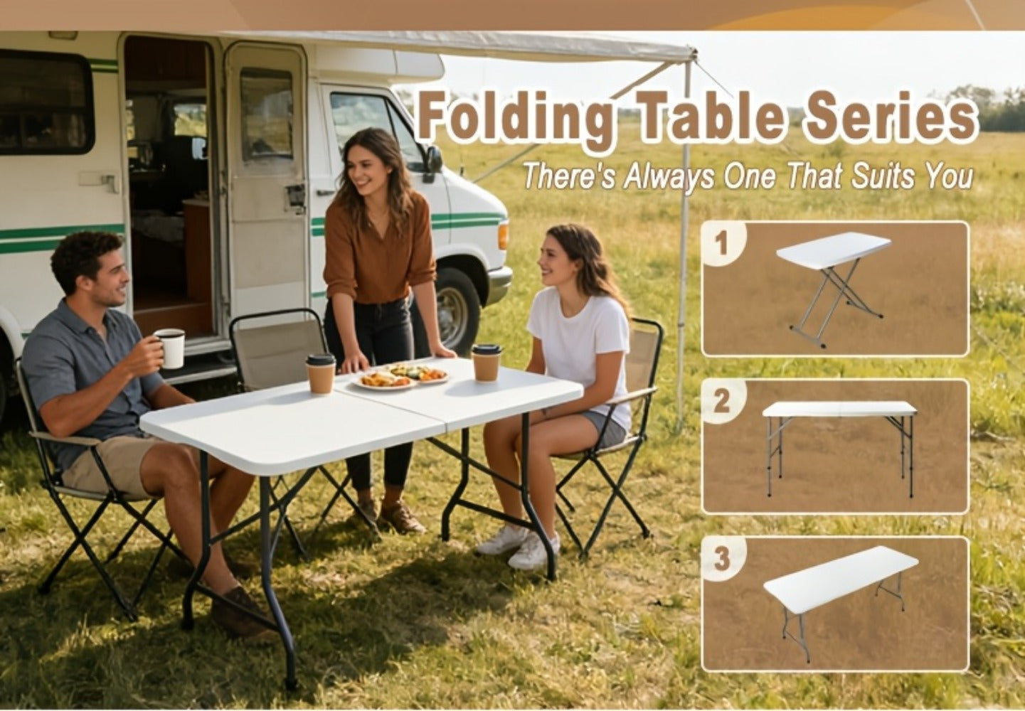 6-Foot Heavy-Duty Folding Table with Adjustable Height and Carry Handle for Dining Room detail image - detail view 25