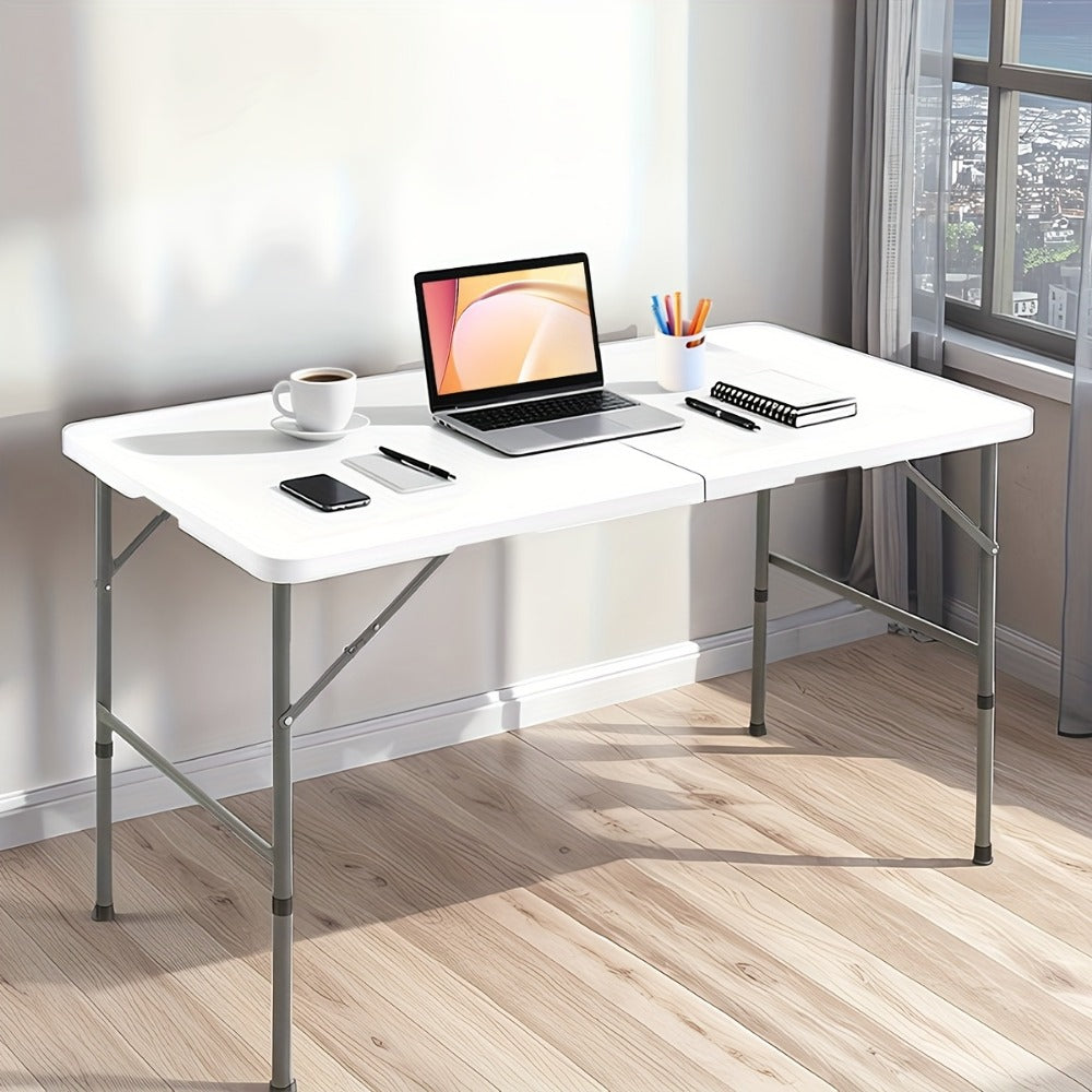 6-Foot Heavy-Duty Folding Table with Adjustable Height and Carry Handle for Dining Room detail image - detail view 3