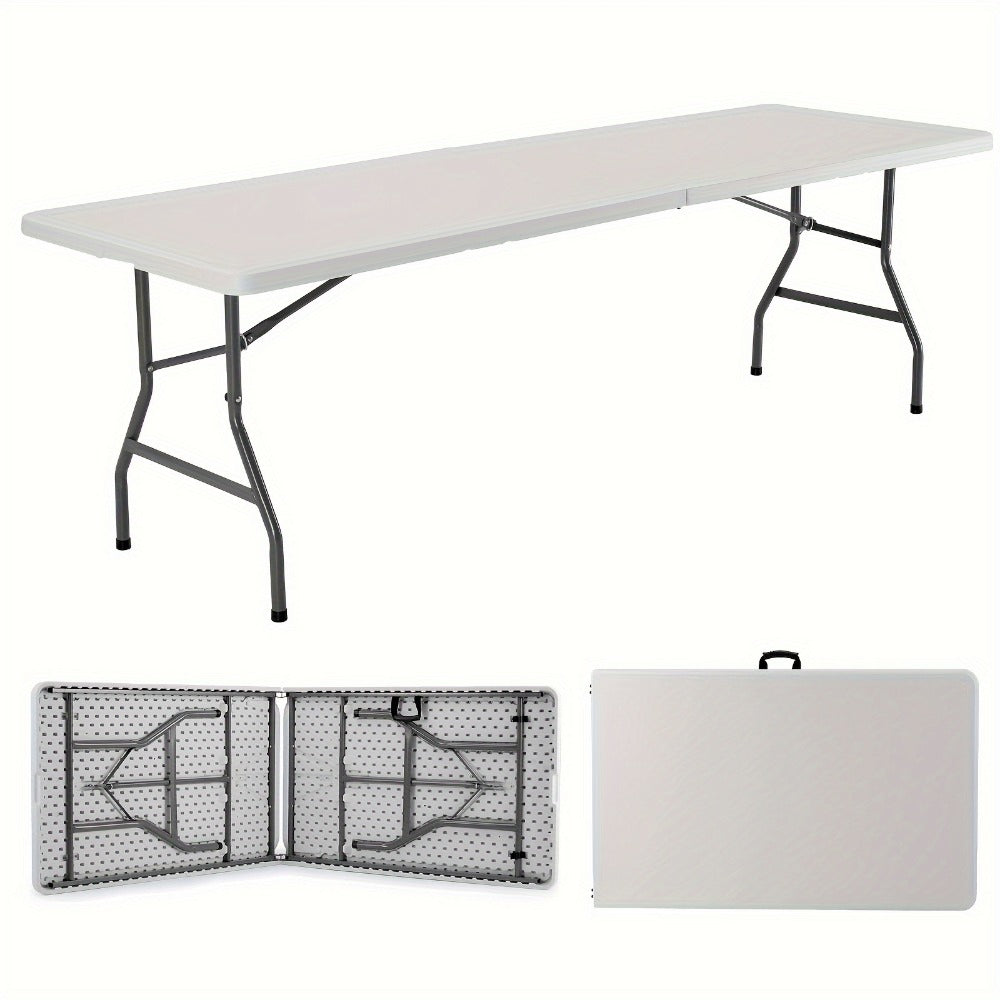 Folding Table, 2.5/4/6 FT Portable Heavy Duty Plastic Fold-in-Half Utility Table shown in the main product view